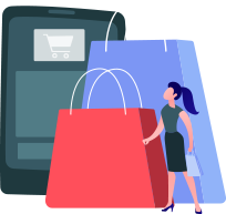 signup receive icon, human sizes shopping bags