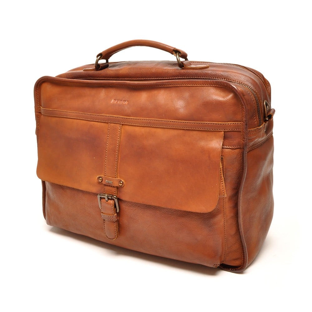 Business Satchel In Cognac - Berba Arosa