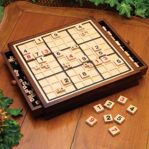 Deluxe Wooden Sudoku Game Board - Bits and Pieces