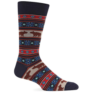 Mens Fair Isle Bear Designer Socks