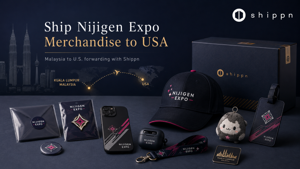 Ship Nijigen Expo merchandise to USA with Shippn