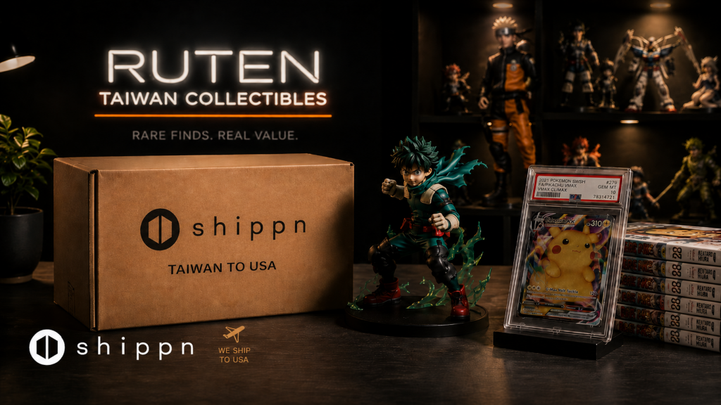 Ruten Taiwan collectibles shipped to USA with Shippn