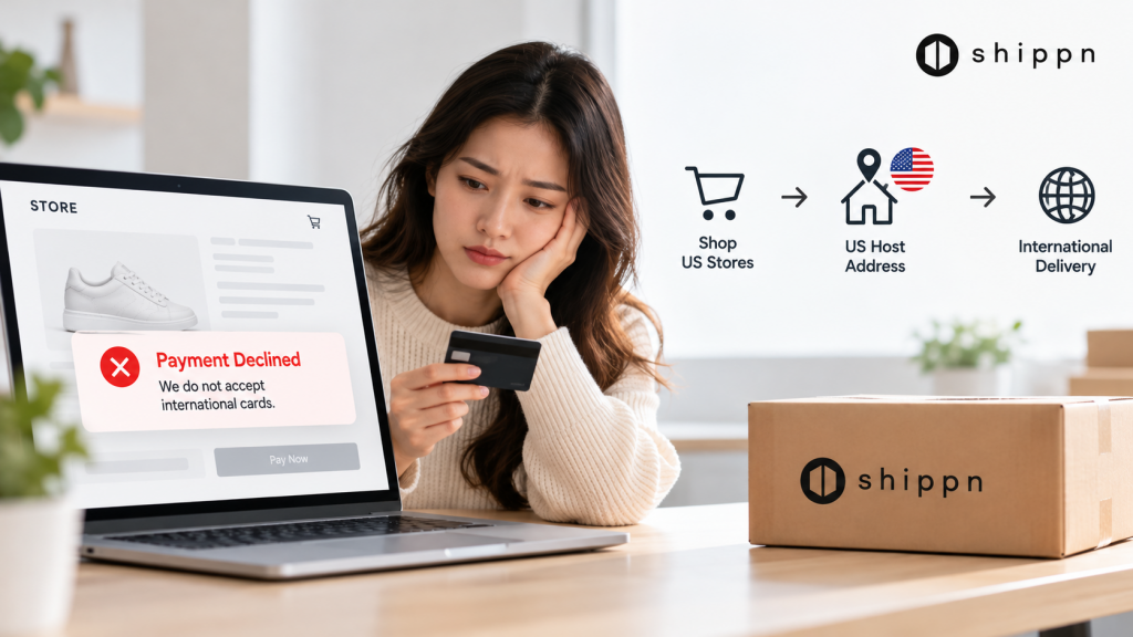 US store declined international card shopping solution with Shippn